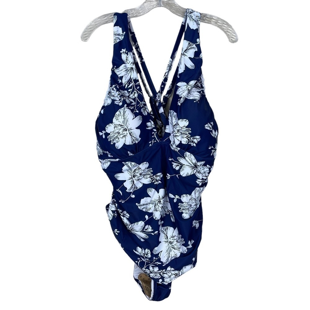 You Di An Blue Floral One Piece Swimsuit